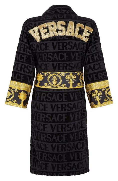 versace black and gold bathrobes|versace robe cheap.